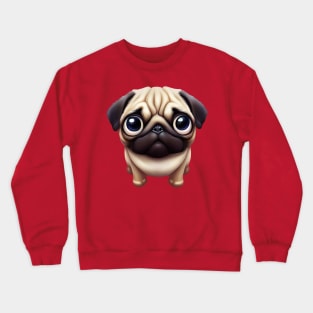 Cute Pug Illustration Crewneck Sweatshirt